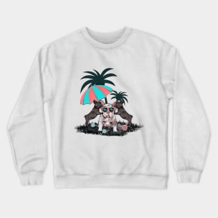 summer bulldog beach Crewneck Sweatshirt